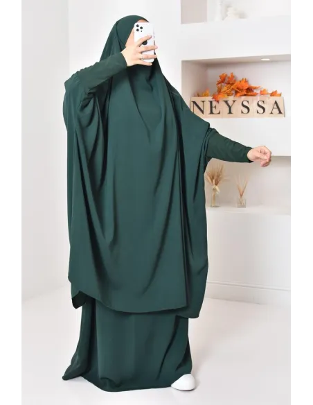 jilbab 2 pieces en wool peach haut de gamme et pas cher