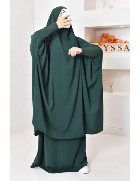 jilbab 2 pieces en wool peach haut de gamme et pas cher