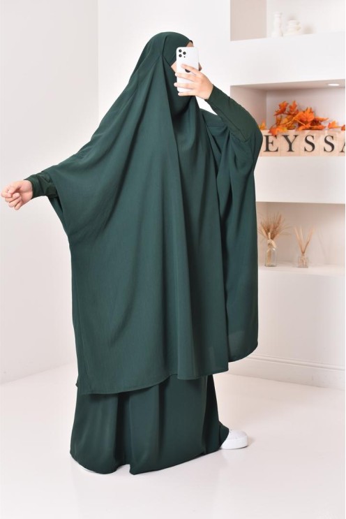 jilbab 2 pieces en wool peach haut de gamme et pas cher