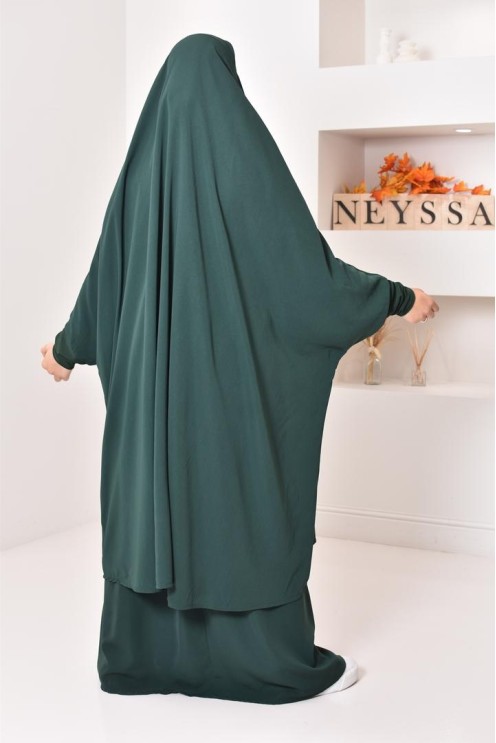 jilbab 2 pieces en wool peach haut de gamme et pas cher