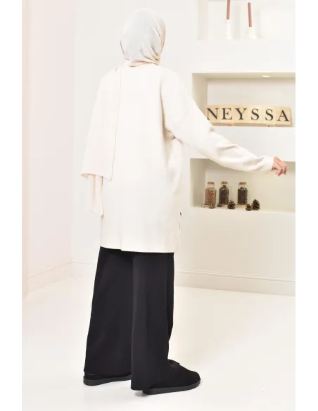 pantalon maille tissée femme, bien chaud pour l'hiver, coupe ample