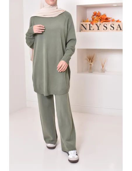 2-piece sweater and palazzo set in soft knit ideal for winter