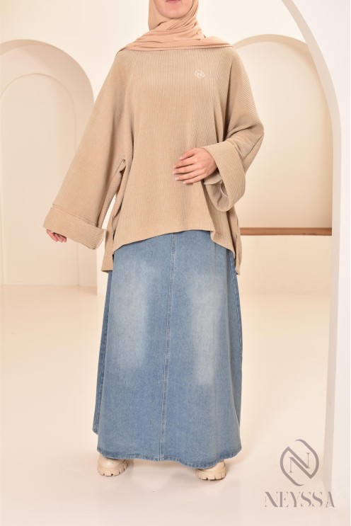 tunique oversize Neyssa confection en velours côtelé pour look hiver