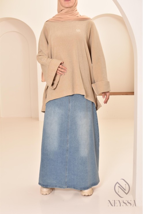 tunique oversize Neyssa confection en velours côtelé pour look hiver