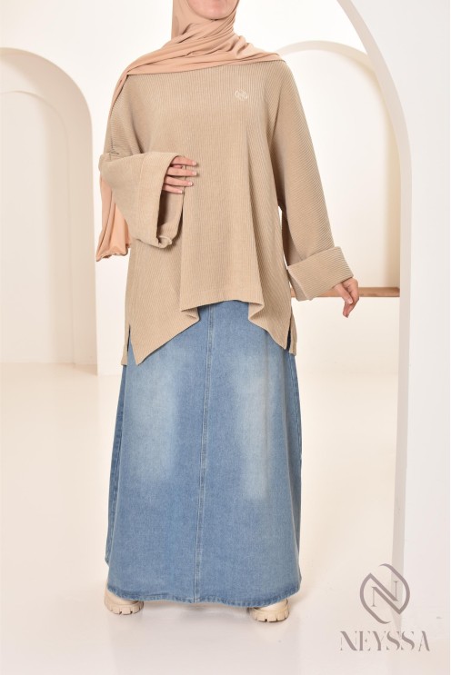 tunique oversize Neyssa confection en velours côtelé pour look hiver