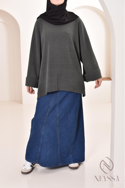 tunique oversize Neyssa confection en velours côtelé pour look hiver