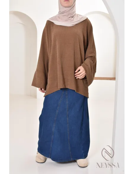 Oversize-Tunika Neyssa Konfektion aus Cord für den Winterlook.