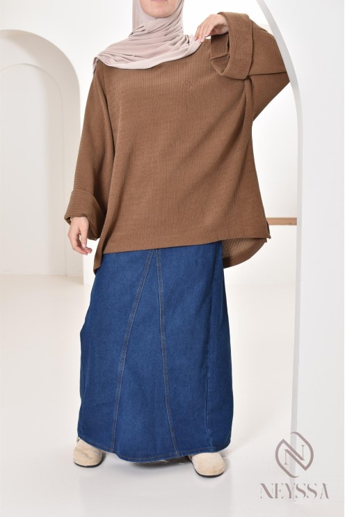 Oversize-Tunika Neyssa Konfektion aus Cord für den Winterlook.