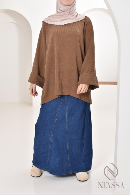 Oversize-Tunika Neyssa Konfektion aus Cord für den Winterlook.