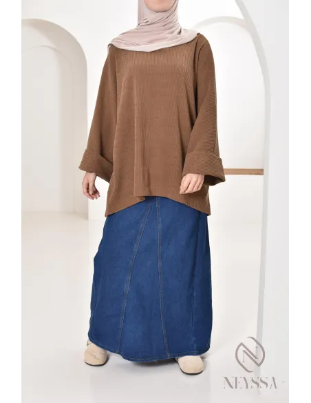 Oversize-Tunika Neyssa Konfektion aus Cord für den Winterlook.