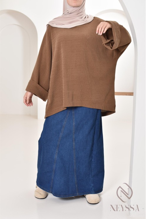 Oversize-Tunika Neyssa Konfektion aus Cord für den Winterlook.