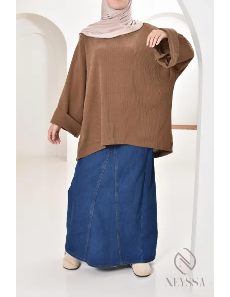 Oversize-Tunika Neyssa Konfektion aus Cord für den Winterlook.