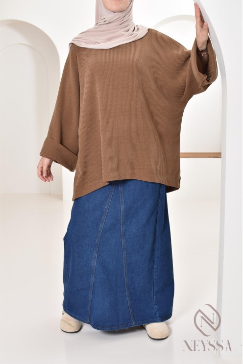 Oversize-Tunika Neyssa Konfektion aus Cord für den Winterlook.