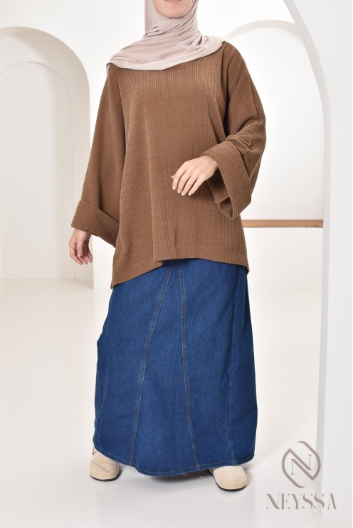 Oversize-Tunika Neyssa Konfektion aus Cord für den Winterlook.