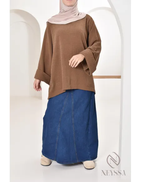 Oversize-Tunika Neyssa Konfektion aus Cord für den Winterlook.