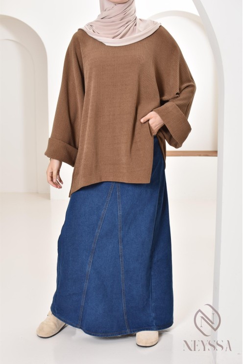 Oversize-Tunika Neyssa Konfektion aus Cord für den Winterlook.