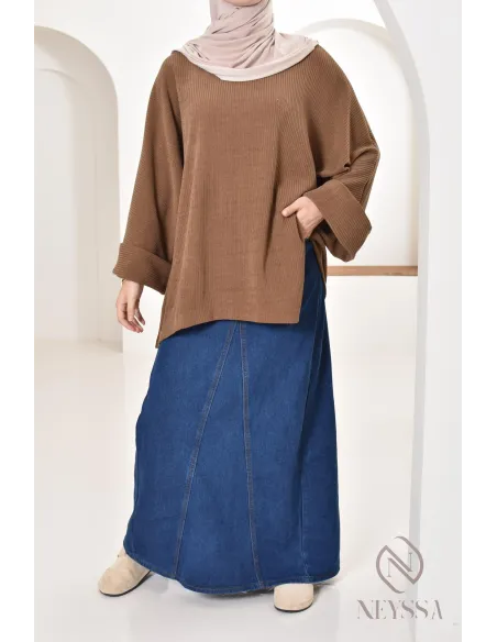 Oversize-Tunika Neyssa Konfektion aus Cord für den Winterlook.