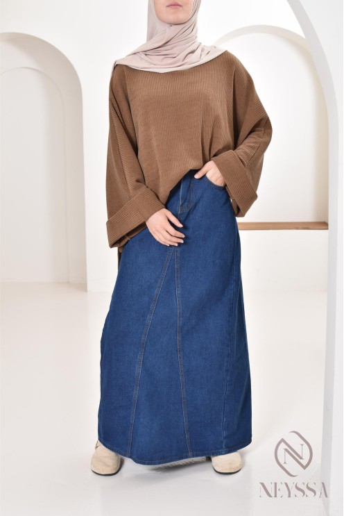 Oversize-Tunika Neyssa Konfektion aus Cord für den Winterlook.