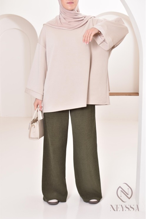 Women's corduroy pants, warm for winter, loose fit