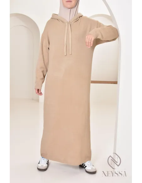 Robe longue sweat en maille tissée idéale pour l'hiver,look sportswear