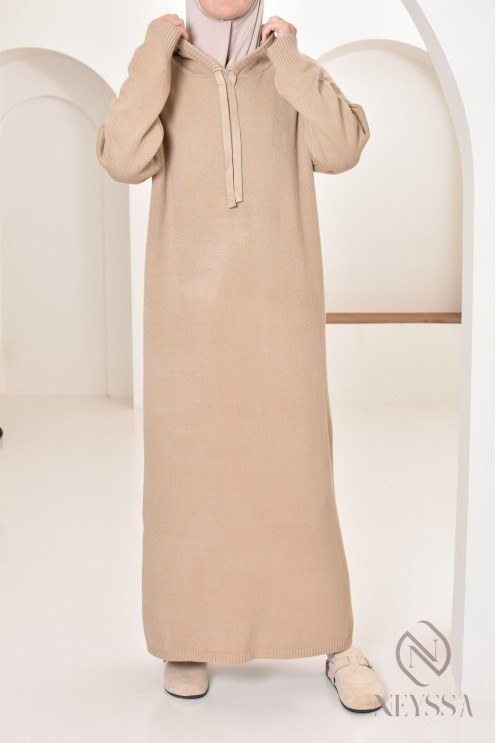 Robe longue sweat en maille tissée idéale pour l'hiver,look sportswear