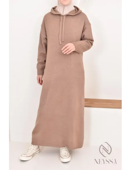 Robe longue sweat en maille tissée idéale pour l'hiver,look sportswear