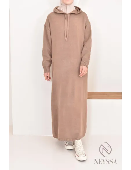 Robe longue sweat en maille tissée idéale pour l'hiver,look sportswear