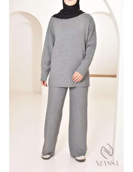 Ensemble pour femme en maille parfait pour l'hiver, tenues hijabi 