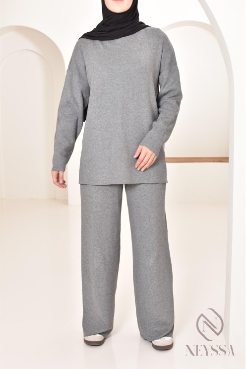 Ensemble pour femme en maille parfait pour l'hiver, tenues hijabi 