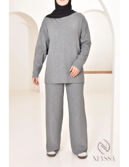 Ensemble pour femme en maille parfait pour l'hiver, tenues hijabi 