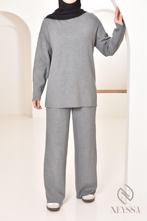 Ensemble pour femme en maille parfait pour l'hiver, tenues hijabi 