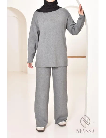 Ensemble pour femme en maille parfait pour l'hiver, tenues hijabi 