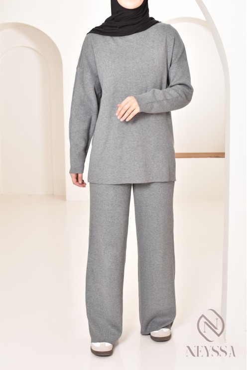 Ensemble pour femme en maille parfait pour l'hiver, tenues hijabi 