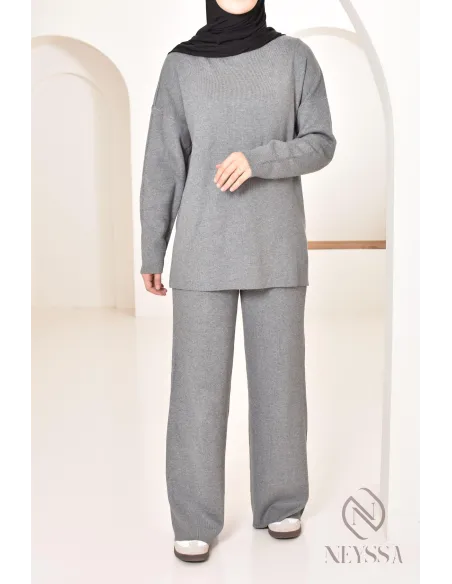 Ensemble pour femme en maille parfait pour l'hiver, tenues hijabi 