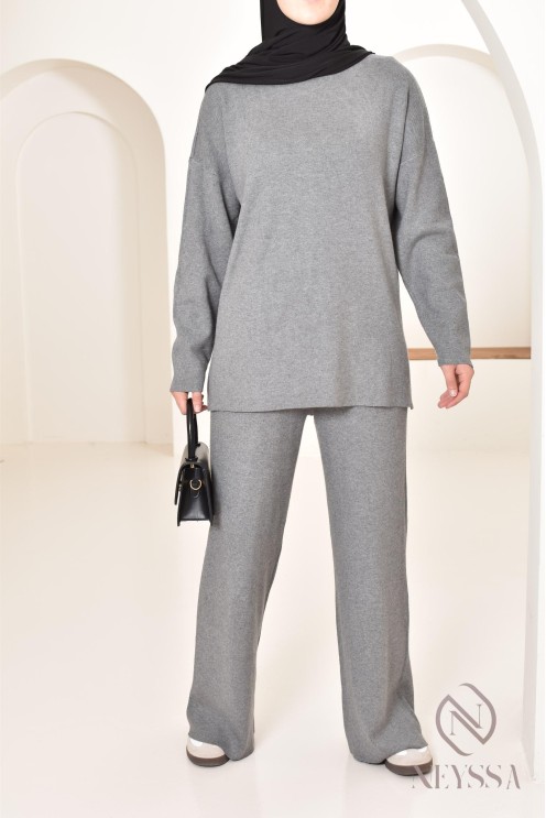 Ensemble pour femme en maille parfait pour l'hiver, tenues hijabi 