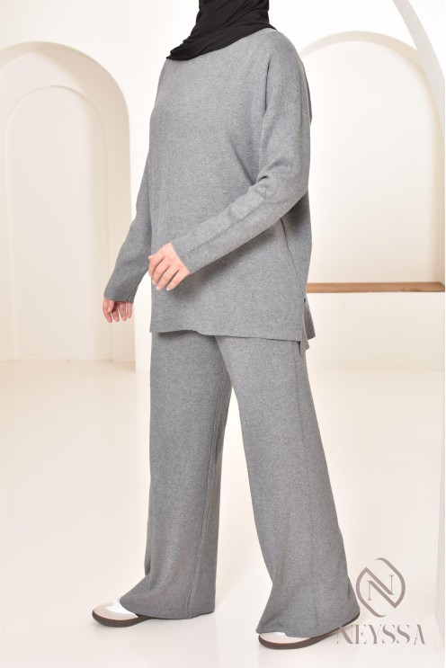 Ensemble pour femme en maille parfait pour l'hiver, tenues hijabi 