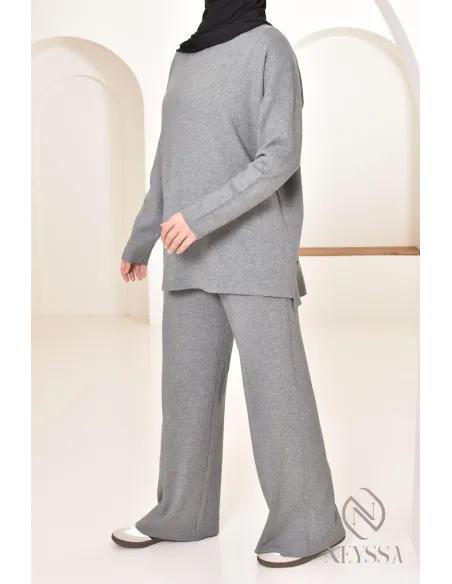 Ensemble pour femme en maille parfait pour l'hiver, tenues hijabi 