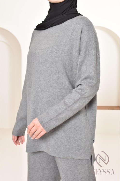 Ensemble pour femme en maille parfait pour l'hiver, tenues hijabi 