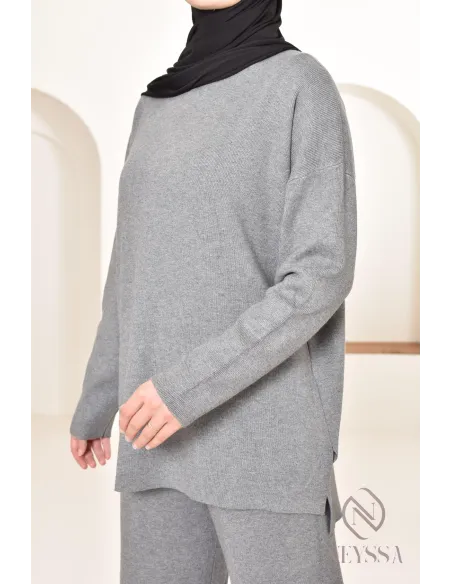 Ensemble pour femme en maille parfait pour l'hiver, tenues hijabi 