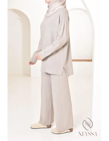 Ensemble pour femme en maille parfait pour l'hiver, tenues hijabi 