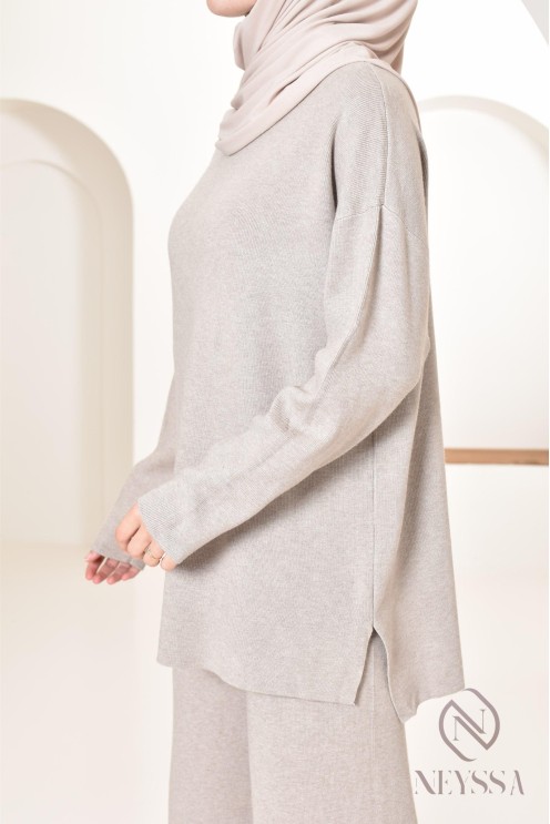 Ensemble pour femme en maille parfait pour l'hiver, tenues hijabi 