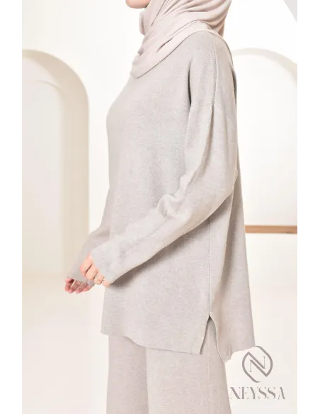 Ensemble pour femme en maille parfait pour l'hiver, tenues hijabi 