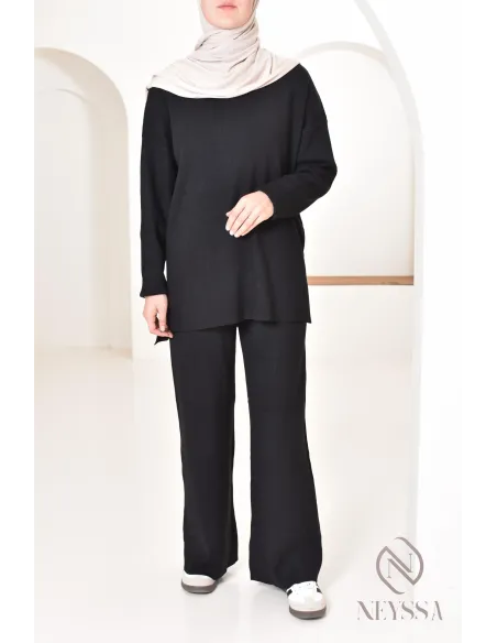 Ensemble pour femme en maille parfait pour l'hiver, tenues hijabi 