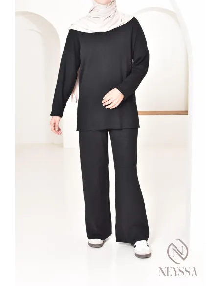 Ensemble pour femme en maille parfait pour l'hiver, tenues hijabi 