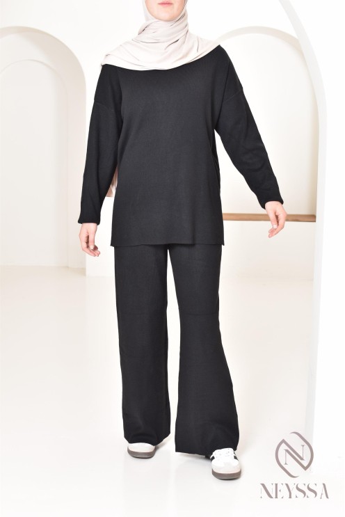 Ensemble pour femme en maille parfait pour l'hiver, tenues hijabi 