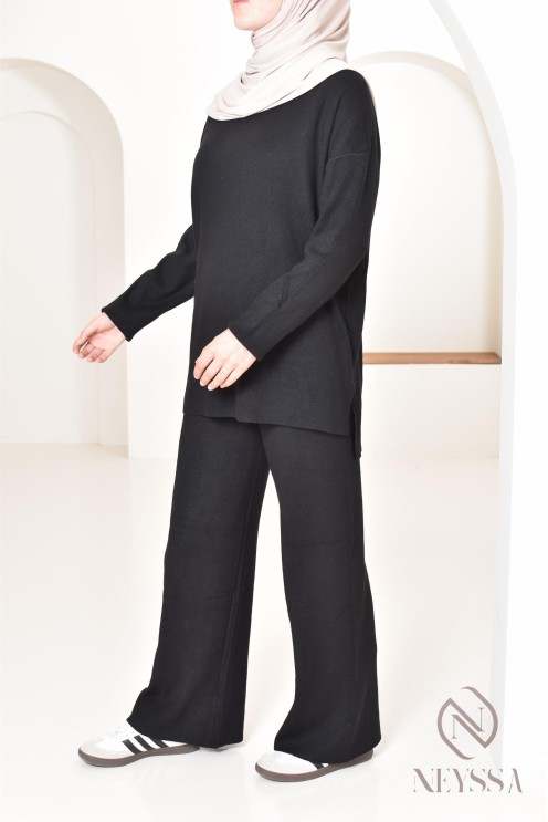 Ensemble pour femme en maille parfait pour l'hiver, tenues hijabi 