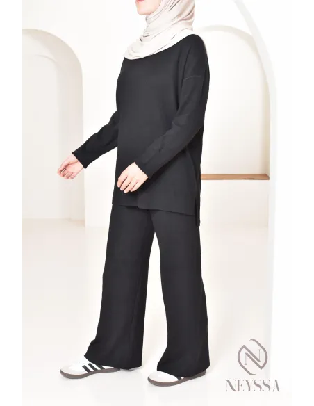 Ensemble pour femme en maille parfait pour l'hiver, tenues hijabi 