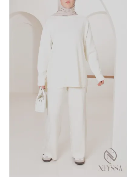 Ensemble pour femme en maille parfait pour l'hiver, tenues hijabi 