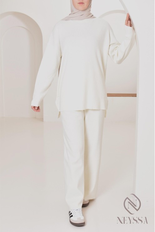 Ensemble pour femme en maille parfait pour l'hiver, tenues hijabi 