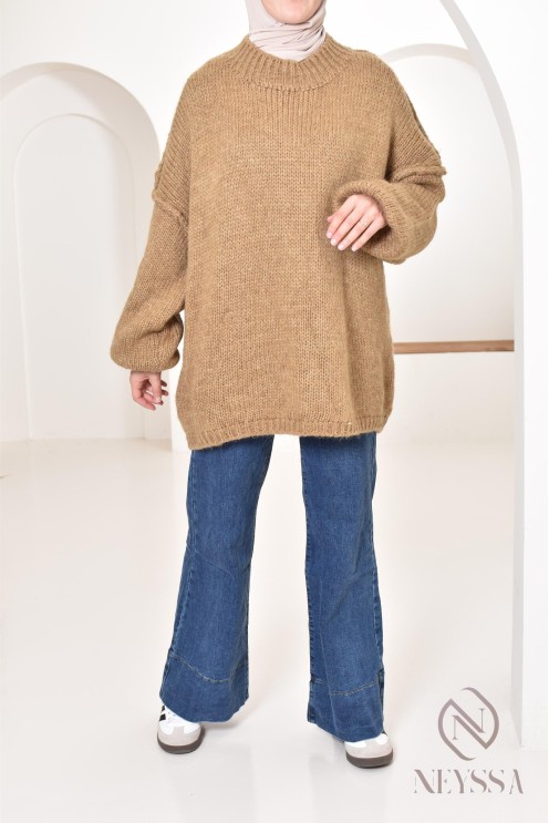 Palazzo en jean ample haut de gamme modest fashion pour hijabi